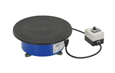Vestil Steel Clockwise Powered Turntable 12 In. x 12 In. x 5-1/32 In. 100 Lb. Capacity Blue