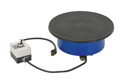 Vestil Factory Installed Steel Counter Clockwise Powered Turntable 100 Lb. Capacity Blue