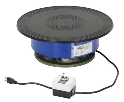 Vestil PT-750 powered turntable shown from an alternate angle