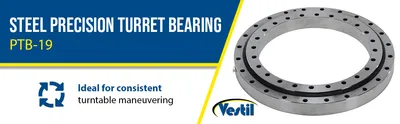 Vestil PTB-19 heavy duty precision turret bearing feature highlights