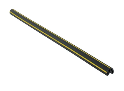 Vestil Rubber PVC Edge Guard 3/4 In. x 3/4 In. Slot Black / Yellow