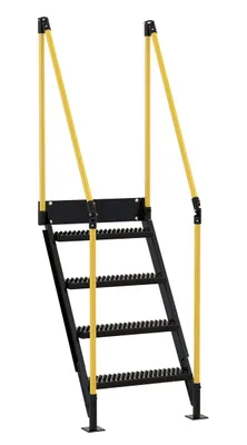 Vestil Steel Personnel Work Platform Stairs 4 Step 50 In. Tall Black / Yellow