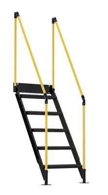 Vestil Steel Personnel Work Platform Stairs 5 Step 60 In. Tall Black / Yellow