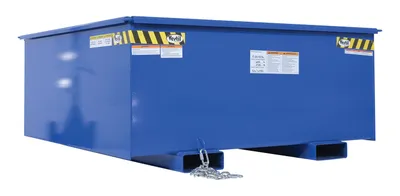 Vestil R-125-HD-BL rotational box hopper shown from an alternate angle