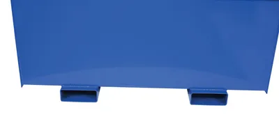 Vestil R-125-HD-BL rotational box hopper shown from an alternate angle