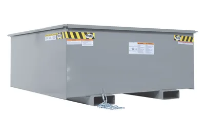 Vestil Steel Rotating Heavy Duty Box Hopper 1-1/4 Cubic Yard 6,000 Lb. Capacity Silver