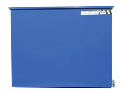 Vestil R-250-HD-BL rotational box hopper shown from an alternate angle