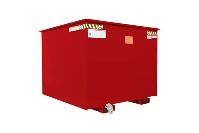 Vestil Steel Rotating Heavy Duty Box Hopper 2-1/2 Cubic Yard 6,000 Lb. Capacity Red