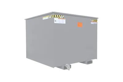 Vestil Steel Rotating Heavy Duty Box Hopper 2-1/2 Cubic Yard 6,000 Lb. Capacity Silver