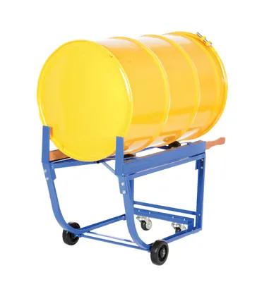 Vestil RDC-1000-5PO deluxe rotating drum cart shown from an alternate angle