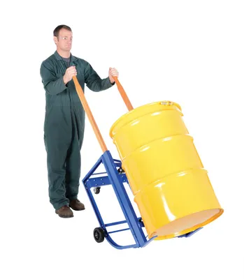 Vestil RDC-1000-5PO deluxe rotating drum cart shown from an alternate angle