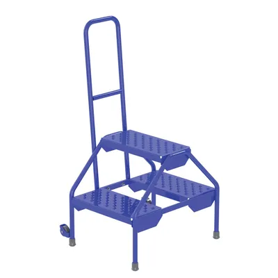 Vestil Steel Portable Two-Step Rolling Perforated 23-1/2 In. x 20-9/16 In. x 42 In. 300 Lb. Capacity Blue