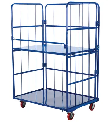 Vestil ROL-3143-2 foldable nestable roller container shown from an alternate angle