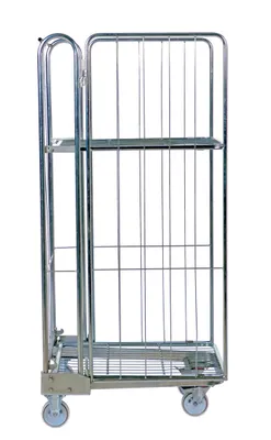 Vestil ROL-85 foldable nestable roller container shown from an alternate angle