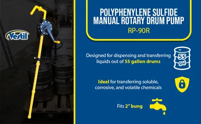 Vestil RP-90R rotary drum pump feature highlights