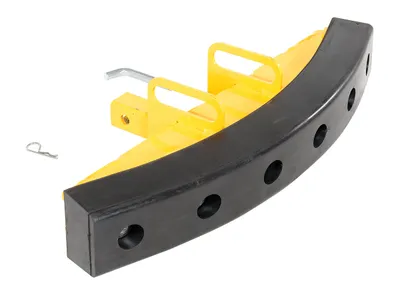 Vestil Steel/Rubber Push Bumper-Attachment to 2 In. Receiver 14-1/16 In. x 30-3/16 In. x 6-1/2 In. Yellow/Black