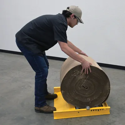 Vestil RRD-1030-5 reel roll dispenser shown from an alternate angle