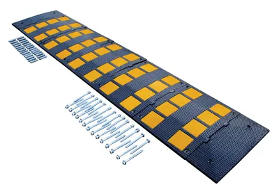 Vestil RSH-108-24-C rubber speed hump shown from an alternate angle