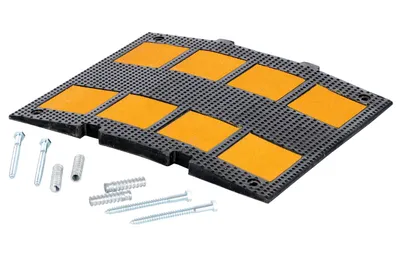 Vestil RSH-108-M-C rubber speed hump shown from an alternate angle