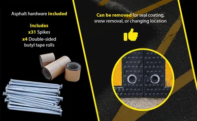 Vestil RSH-120-36-A rubber speed hump feature highlights