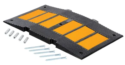 Vestil RSH-120-M-C rubber speed hump shown from an alternate angle