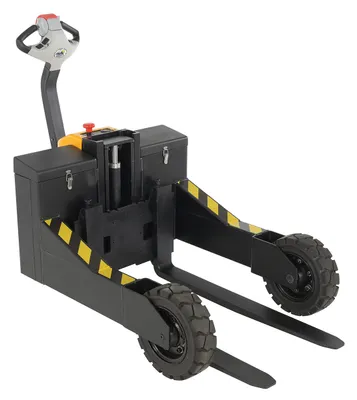 Vestil Steel Rough Terrain Electric Pallet Truck DC Powered AC Drive Motor 24 In. Inside Width 3000 Lb. Capacity Black / Yellow