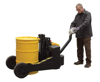 Vestil RT-EPT-3-48 electric powered rough terrain pallet truck shown from an alternate angle