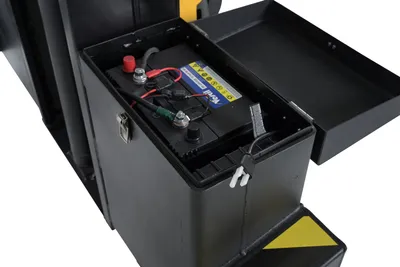 Vestil RT-S-35-AF rough terrain stacker shown from an alternate angle