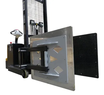 Vestil Counter Balanced Powered 23 In. - 41 In. Bale Clamp Lifter 800 Lb. Capacity Black/Yellow