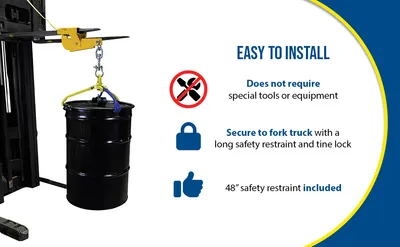 Vestil S-FORK-4-AT hoisting hook feature highlights