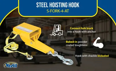 Vestil S-FORK-4-AT hoisting hook feature highlights