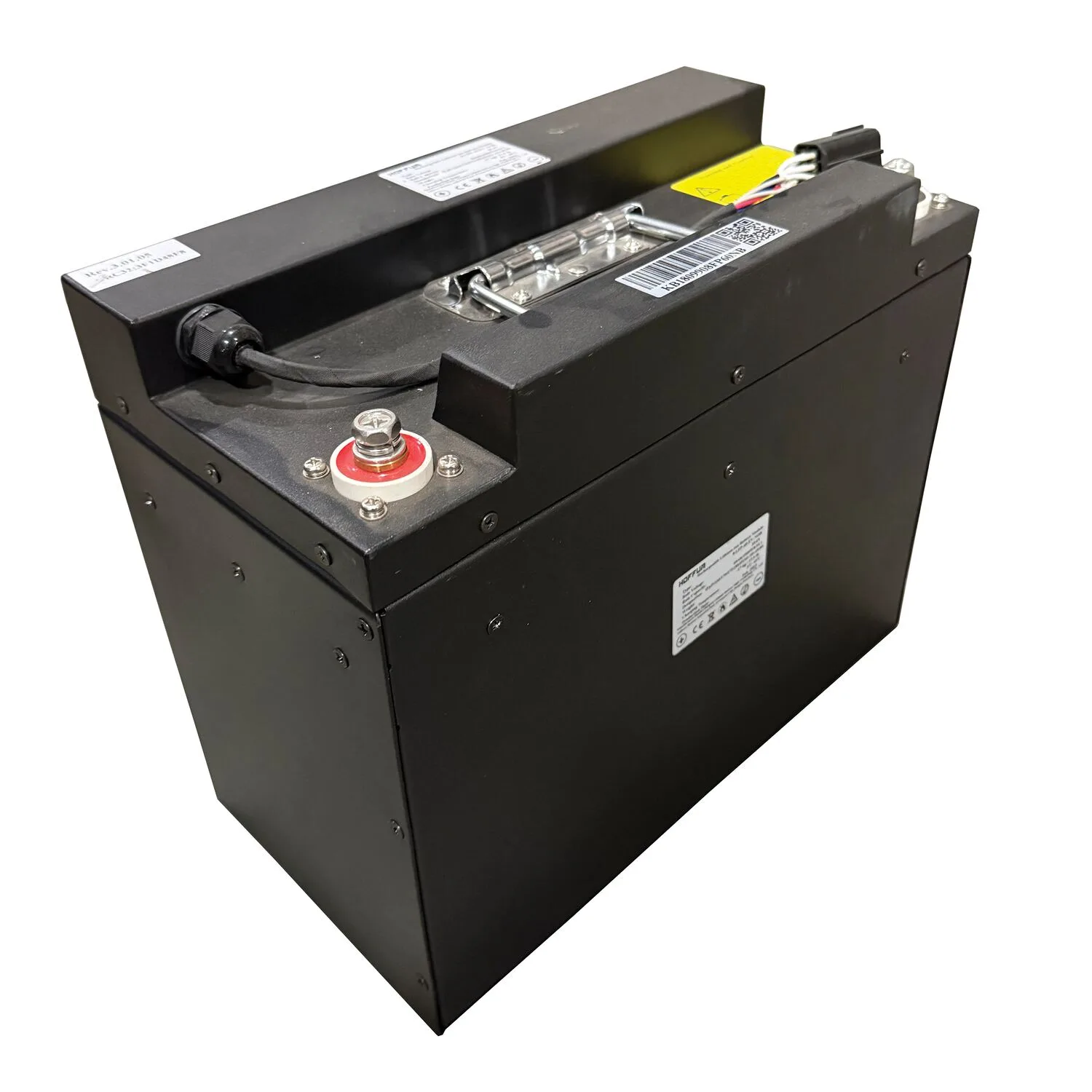 Vestil S-LION-BATT stackers with lithium ion battery