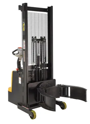 Vestil Steel Vertical Drum Gripper/Rotator Stacker 64 In. Dispensing Height 800 Lb. Capacity Black / Yellow