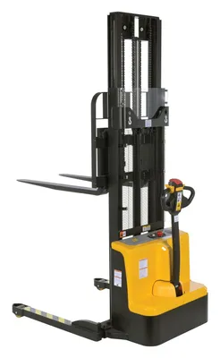 Vestil S2-118-AA-VS variable speed drive double mast fully powered stacker shown from an alternate angle