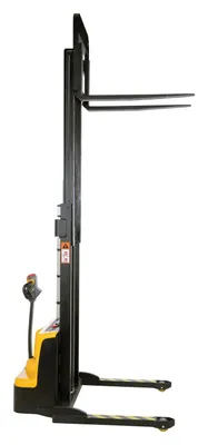 Vestil S2-118-AA-VS variable speed drive double mast fully powered stacker shown from an alternate angle