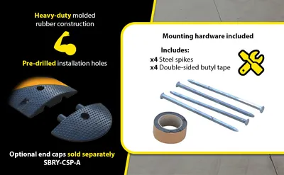 Vestil SBRY-72-A molded rubber speed bump feature highlights