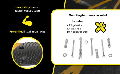 Vestil SBRY-72-C molded rubber speed bump feature highlights