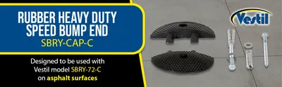Vestil SBRY-CAP-C molded rubber speed bump feature highlights
