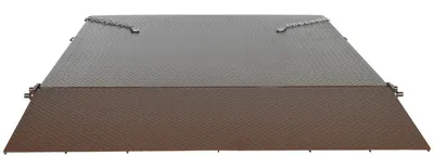 Vestil SCR-72 steel container ramps with flip-over bridge shown from an alternate angle