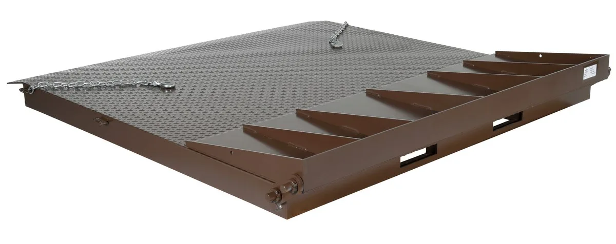 Vestil SCR-72 steel container ramps with flip-over bridge