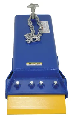 Vestil SCRAPE-1 fork truck floor scraper shown from an alternate angle