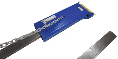 Vestil SCRAPE-1 fork truck floor scraper shown from an alternate angle