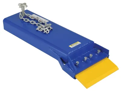 Vestil Steel Fork Truck Floor Scrapper 12 In. Blade Width Blue / Yellow