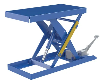 Vestil Steel Scissor Lift Table Foot Pump 63-1/16 In. x 20-1/2 In. x 32 In. 1,000 Lb. Capacity Blue