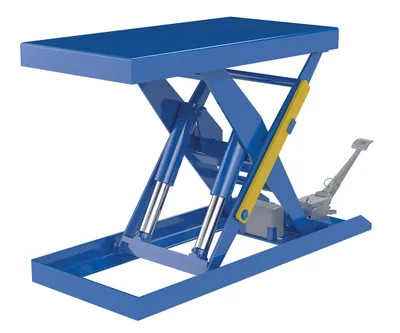 Vestil Steel Scissor Lift Table Foot Pump 63-7/16 In. x 20-1/2 In. x 32 In. 2,500 Lb. Capacity Blue