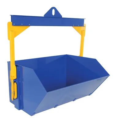 Vestil Steel Self Dumping Bin 2 Cubic Yard 6,000 Capacity Blue