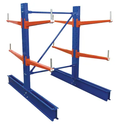 Vestil Steel Standard Cantilever Double Upright 6 Ft. Height 36 In. Arm Use Length Set 10,400 Lb. Capacity Blue