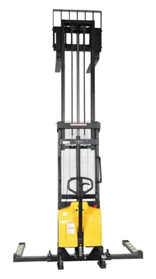 Vestil SE/HP-118-AA combination hand pump and electric stacker shown from an alternate angle