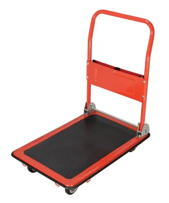 Vestil SFT-1929 steel folding handle platform truck shown from an alternate angle