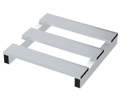 Vestil Aluminum Half Skid 23-7/8 In. x 24 In. x 3-3/4 In. 4,000 Lb. Capacity Silver